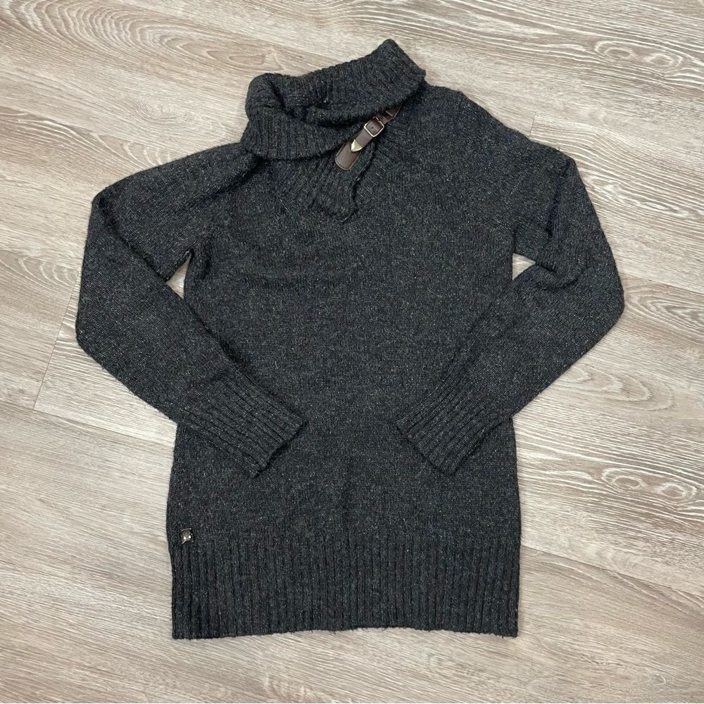 Twik Gray Knit Sweater Cowl neck